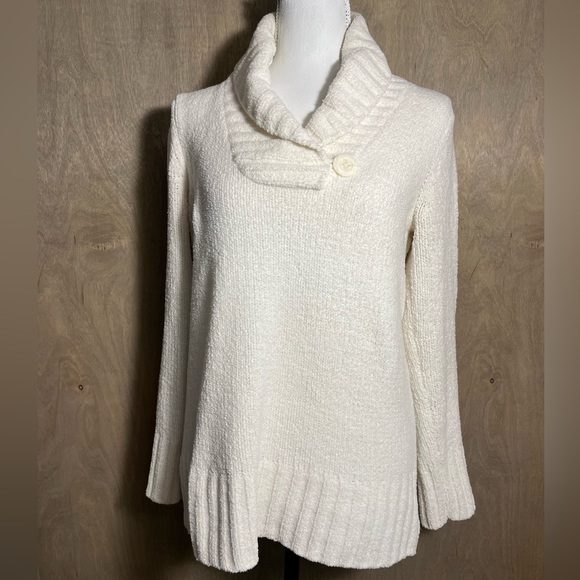 Merona Shawl Collar Cream Chenille Sweater - Picture 1 of 6